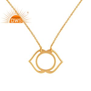 Ajna <b>Chakra</b> Design Chain Pendant Necklace <b>Jewelry</b> Manufacturer Plain Silver Gold Plated Chain Pendant <b>Jewelry</b> Supplier - Product Image 2