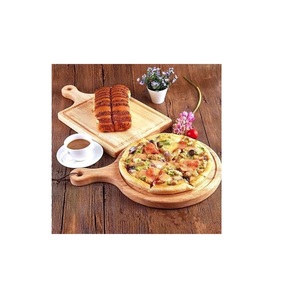 Pelador de Pizza redondo de madera de Acacia, accesorio personalizado para hornear Pizza, pan y mango de madera, vajilla, plato de pelar Pizza de madera - Product Image 2