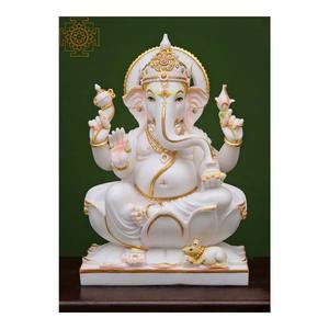 Sculptures de fleurs de Lotus en marbre blanc poli, 15 cm, seigneur religieux, position assise, vente en gros - Product Image 1