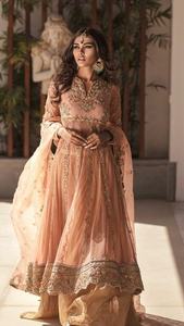 Atiya libas ชุดเดรส kurta gharara ผ้าชีฟองสวยงามมีสไตล์ภาพเงาไม่สมมาตรสไตล์อินดี้พื้นบ้านลายดอกไม้หนัก - Product Image 2