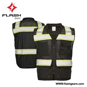 Chaleco para deportes al aire libre hecho a medida chaqueta de seguridad reflectante multibolsillo transpirable de malla para correr a prueba de agua para peatones - Product Image 5