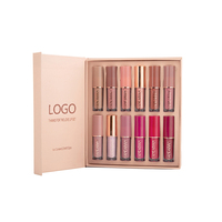 Juego de Brillo Labial Líquido Mate Rojo Oscuro de Larga Duración (24 Horas), Resistente al Agua, Estilo Libro, para Mujer