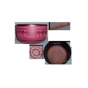 Cuenco tibetano de bronce con soporte de madera - Product Image 4