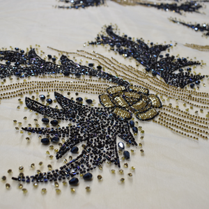 ผ้าลูกไม้ประดับลูกปัดมุกสีเขียวมรกตสำหรับงานแต่งงานและงานปาร์ตี้ทำจากวัสดุของ2024 - Product Image 4