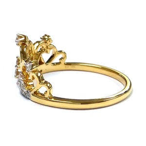 Bague en or jaune et diamant rond 18k, pour mariée, modèle Unique, tendance, bijoux pour adolescentes - Product Image 2
