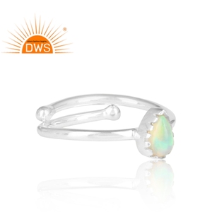 Glorious Ethiopian Opal Gemstone <b>Adjustable</b> <b>Ring</b> 925 Silver Jewelry Supplier Classic Collection - Product Image 3
