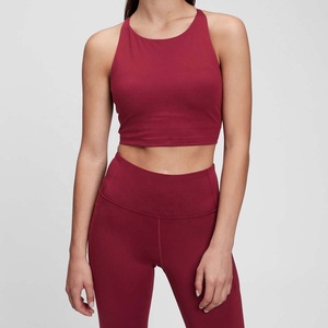 Women's Yoga Workout Outfits 1 Piece Set Mid Waist Running <b>Shorts</b> Padded Sport Bra Sleeveless Crop Tops Spandex/<b>Polyester</b> - Product Image 4