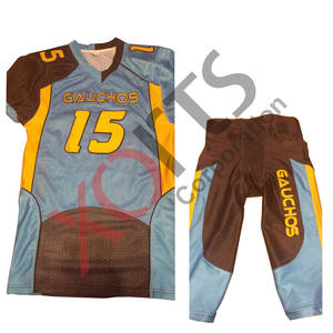 Uniformes de servicio OEM ODM, uniforme de fútbol americano verde y dorado hecho a medida con los mejores juegos de sublimaciones, cantidad al por mayor - Product Image 5