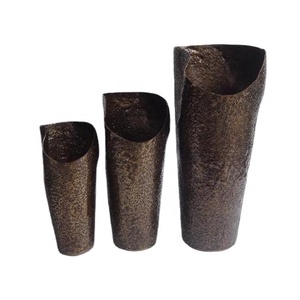 High Quality Rough Hammered Patterns Flower Vase in Antique Brass Finish Made in Sheet Aluminium <b>Home</b> Decor Flower Pots Decor - Product Image 1