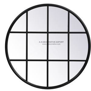 Miroir décoratif mural en métal, style européen, pour la maison et l'hôtel, salon, décoration murale de styliste - Product Image 1