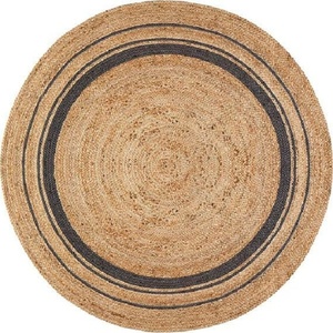 Nouveau tapis rond moderne réversible en jute naturelle tressé, couleur personnalisée, antidérapant, rembourré, motif à carreaux, revêtement de sol toutes saisons - Product Image 3