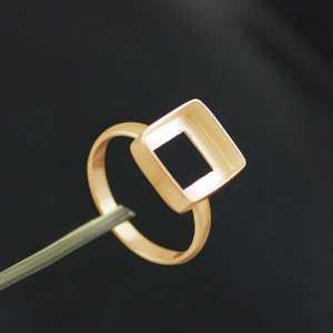 19 MM Square Collet Cup Ring Yellow Gold Plated 925 Sterling Silver Without Gemstone Blank Setting Ring Fine Jewelry For <b>Women</b> - Product Image 4