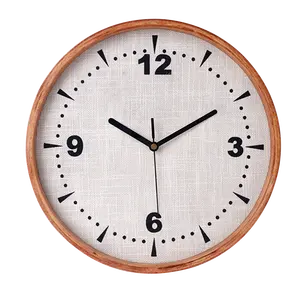 Solid Wood Wall Clock With Linen Dia Face. For Entrance ,Home Office ,Living Room