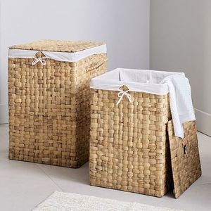 Panier de rangement en jacinthe à eau du Vietnam, corbeille de stockage de linge de haute qualité, le meilleur choix du Vietnam, livraison gratuite - Product Image 4