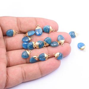 Apatite 12 to 14 MM With Bail Oval Shape Gold Plated Pendant For <b>Jewellery</b> Making - Product Image 2