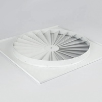 Diffuseur d'air de plafond en acier galvanisé à 22 lames carrées à angle fixe, grille d'aération au design moderne, boîtier de plafond à visser