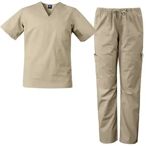 V-Hals Scrubs Top Met Snapzakken Lager Opgestikte Zakken Ziekenhuis Ademende Scrubs Xs Tot 6xl