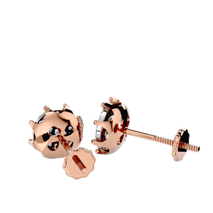 Pendientes de Oro de 10K con Racimo de Diamantes Redondos |   Pendientes con cierre de rosca de 0.35 TCW |   Elegante Regalo de Joyería Fina para Mujer, Estilo de Lujo - Product Image 6