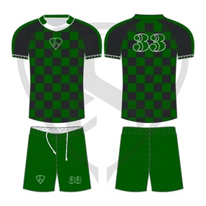 Ensemble de maillot de rugby personnalisé sublimé pour homme, bordeaux et noir, manches courtes, anti-humidité, coupe athlétique, short à cordon de serrage, numéro d'équipe 1 - Product Image 6