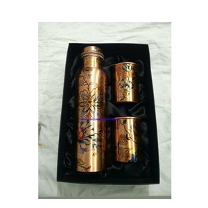 Luxury Copper Printed Copper Bottle With Water <b>Glasses</b> Gifts Box for Multi Functional Gifts - Product Image 1