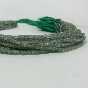 3mm 4mm Naturel Vert Labradorite Pierre Faceted Rondelle Gemstone Collier Perles Strand Online Regular Bulk Supplier Authentique AAA - Product Image 2