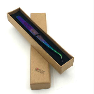 Nouveau Design Style Dauphin 45 Degrés Arc-En-Ciel Plasma Extension De Cils Pince À Épiler En Acier Inoxydable Logo Personnalisé Outil De Beauté - Product Image 1
