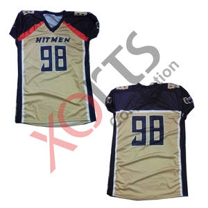 Diseño de impresión sublimada Camiseta de fútbol americano Camisetas de fútbol reversibles Spandex 100% Poliéster Fourway Stretch Rexion - Product Image 6