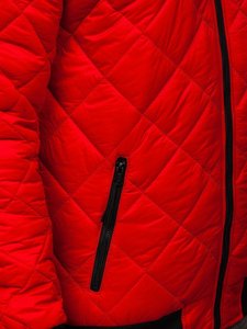 Blouson coupe-vent d'hiver rouge de meilleure qualité personnalisable pour adultes nouvelle tendance mode décontractée avec col montant - Product Image 6