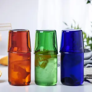 Estilo japonés una persona bebida de pequeña capacidad de vidrio jarra de agua con una taza jarra de agua con taza opcional