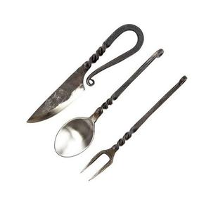 Ensemble de couverts de qualité supérieure en acier inoxydable, trois pièces, couleur argent et or, ustensiles de cuisine à prix bas - Product Image 4