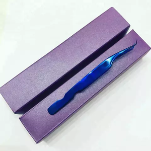 Pince à cils en acier inoxydable de couleur blanche de haute qualité en gros 45 pinces à extension à pointe en fibre à 90 degrés - Product Image 2