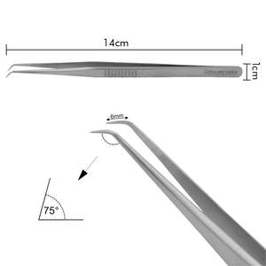 Stainless Steel Eyelash Extension Tweezer 6mm 75deg Volume Slim Straight Private Label, Heavy Duty Eyelash Tweezer - Product Image 5