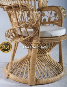 Modern Home and Commercial Furniture Hand Woven Natural Rattan <b>Peacock</b> <b>Chair</b>-Style Cirebon <b>Chair</b> for Living or Office - Product Image 5
