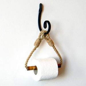 Porte-papier hygiénique en rouleau de corde de jute en métal au design moderne pour la maison, la cuisine, la salle de bain et l'hôtel - Product Image 4