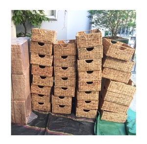 Panier de rangement en jacinthe d'eau naturelle tissée à la main panier de paille fait main du Vietnam 99GD - Product Image 5