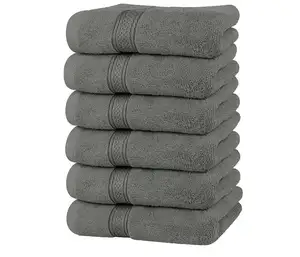 Vente en gros d'essuie-mains super doux gris 600 GSM extra large de haute qualité pour hôtels et spa fonction compressée pour bébé - Product Image 1