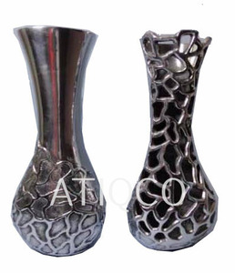 Indian Sand-Cast Modern Aluminum Flower <b>Vase</b> <b>Unique</b> Coastal Design Style Floor <b>Vase</b> - Product Image 3