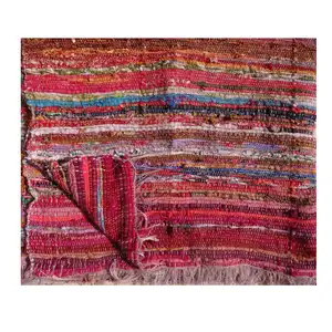 Thảm Chindi Dhurrie Ấn Độ Thảm Sàn Dân Tộc Thủ Công Thảm 4X6 Ft Vintage Handloom Rag Rug