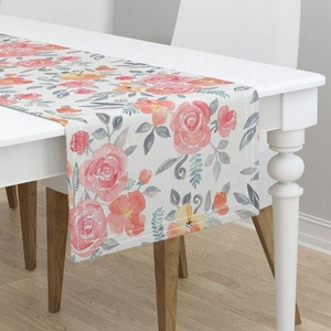Floral Printed Polyester Table Runner with Washable Design for Home Use - Product Image 2