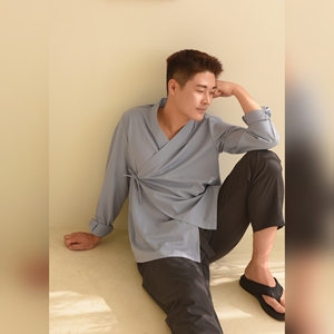 เสื้อใส่สบาย/วัสดุเย็นและนุ่ม/เสื้อฮันบกผู้ชาย/แฟชั่นเกาหลี/สไตล์ฟิวชั่น - Product Image 4