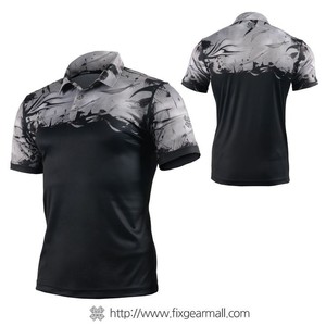 Chemises formelles à manches courtes en jersey polyester/coton imprimé pour hommes - Product Image 5