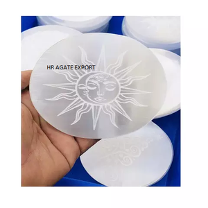 แผ่นชาร์จหินผลึกพลังงานหินเซเลนไนต์แบบธรรมชาติแผ่นรองแก้วสำหรับบำบัด - Product Image 5