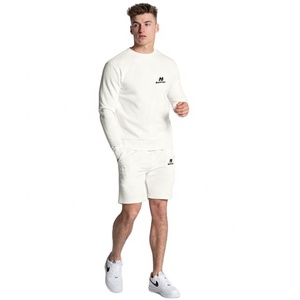 Ensemble Sweat-shirt et short à col rond en polaire à revers de grande taille ensemble de survêtements pour hommes personnalisés vierges avec logo - Product Image 1