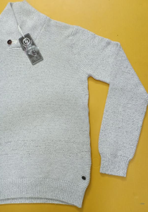 Pull en maille décontracté pour homme à col châle et manches longues, en coton, avec étiquettes de marque originales, surplus du Bangladesh - Product Image 3