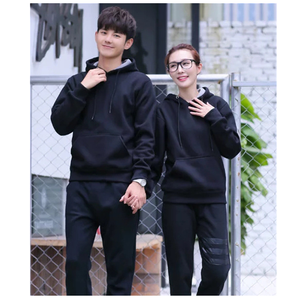 Sudadera con capucha negra para hombre, jersey liso negro, cálido, para invierno - Product Image 3