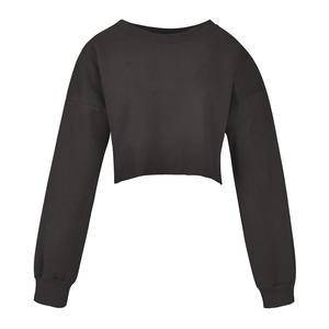 Sweat-shirt court avec Logo personnalisé en Polyester pour femmes, 2021, haut de couleur, Polyester, éponge française, pull, meilleures ventes, printemps - Product Image 3