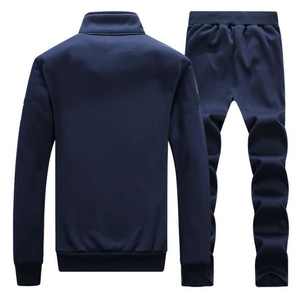 Ensembles de vêtements de sport pour hommes automne-hiver, 100% coton respirant, survêtement avec fermeture éclair, pantalon de jogging, ensemble de survêtement pour sports de plein air - Product Image 2
