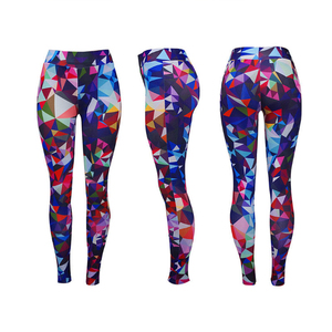 Mallas de yoga de 92% poliéster y 8% licra, tipo de patrón, Material sólido de nailon, Leggings de entrenamiento de cintura con sublimación - Product Image 5
