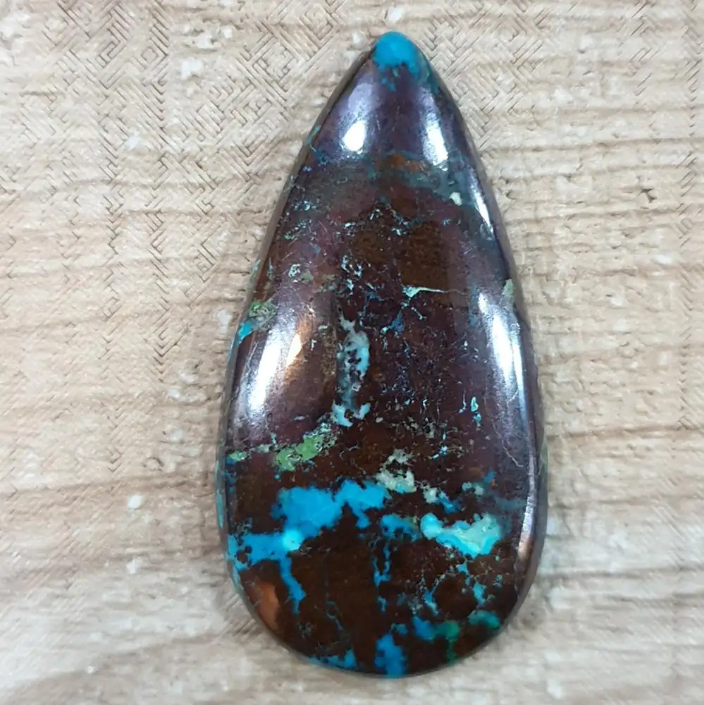 Best Quality 50 Cts Natural Azurite Cabochon Pear Loose Gemstone Pendant Cab
