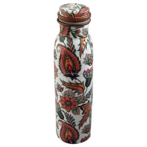 Botella de agua de cobre con diseño de hojas, 1000ml, personalizada, Meena - Product Image 4